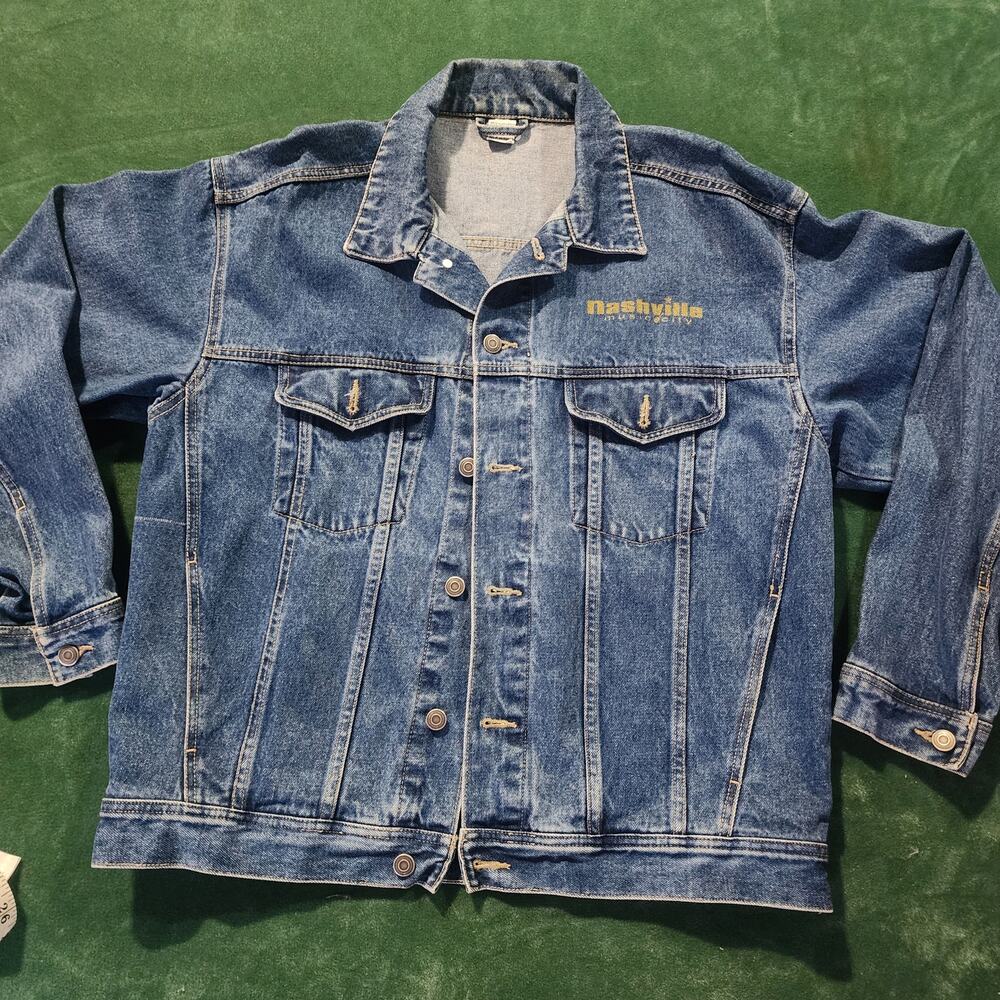 Vintage Nashville Music City Country Music Denim Jacket Cowboy Western 90s M